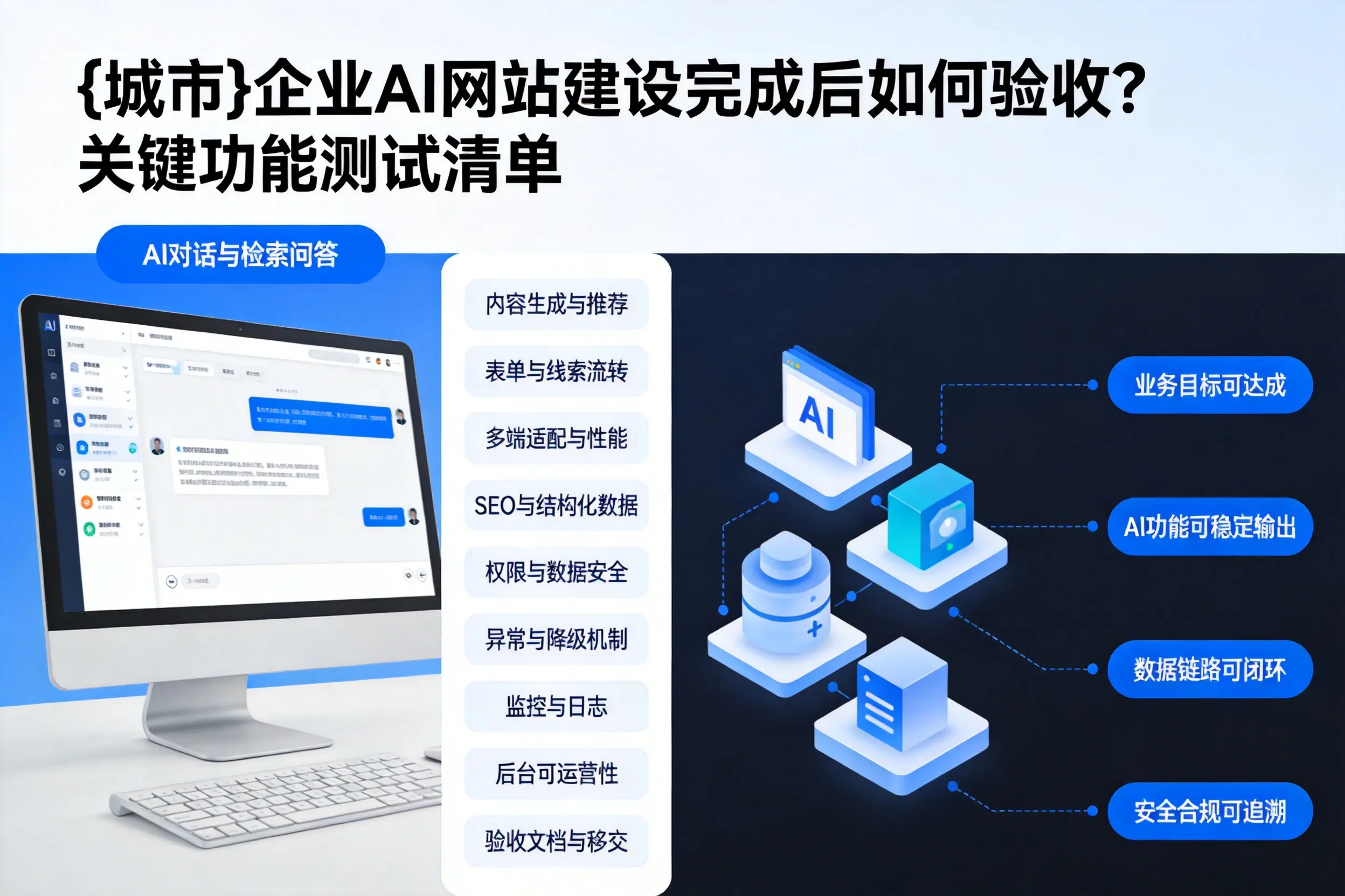 攀枝花企业AI网站建设完成后如何验收？关键功能测试清单